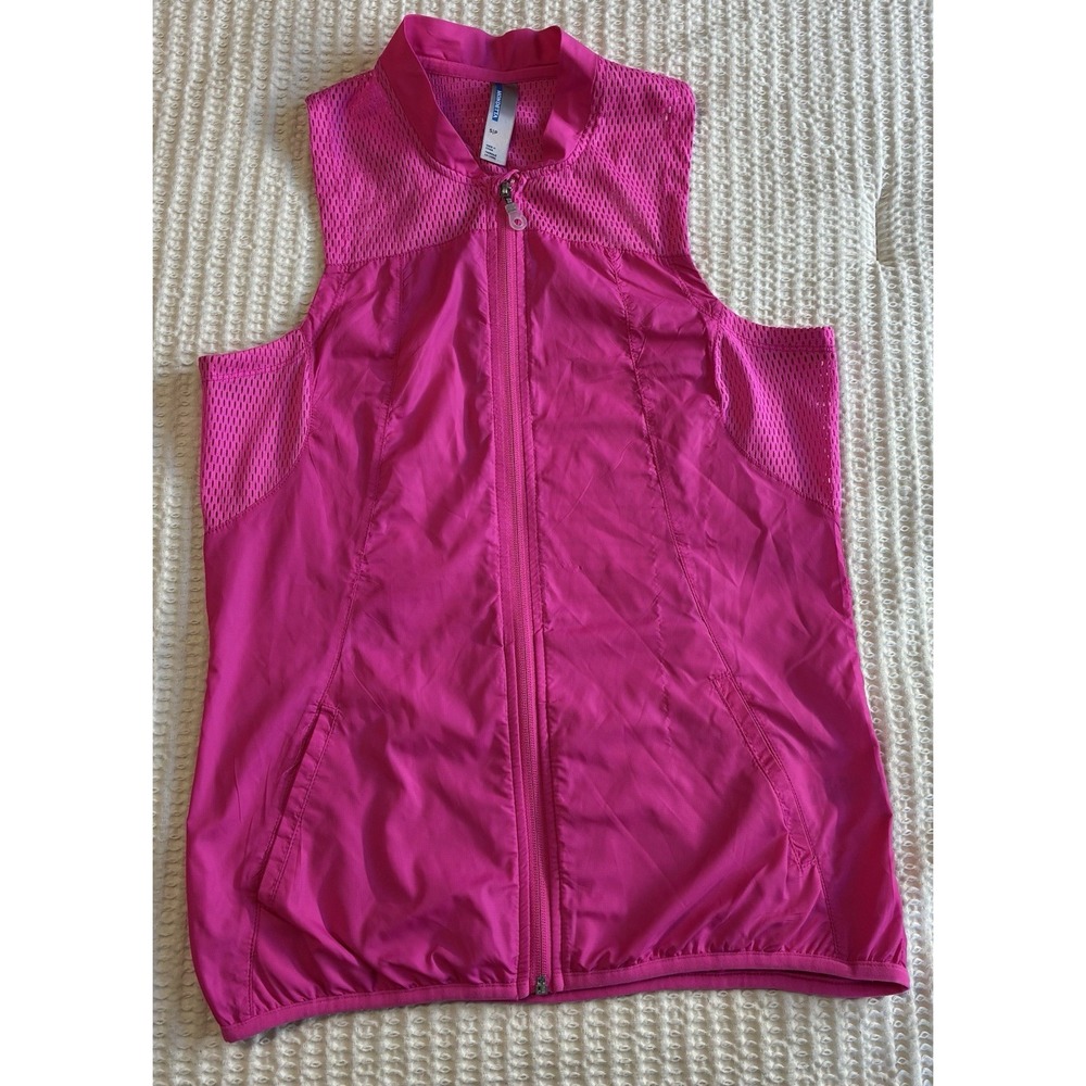 Mondetta‎ Performance Gear Womens Pink Mesh Running Vest Zip Up, Size Small